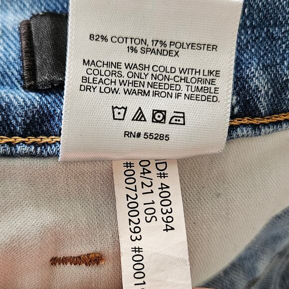 Express Women’s Slim Super High Rise Crop Jeans Size 10S Button Fly Medium Wash - Picture 7 of 9